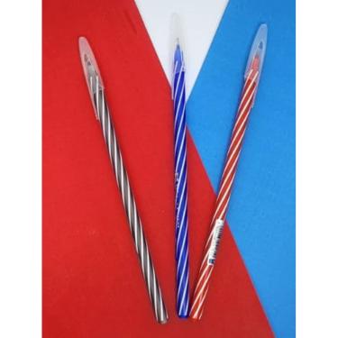 Imagem de Kit 03 Canetas Spiro Cis esferografica ponta fina azul preta vermelha papelaria