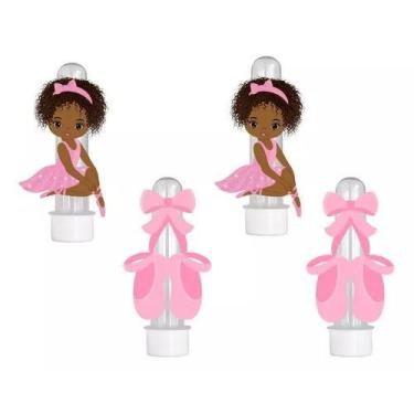 Imagem de 20 Tubetes 3d Personalizado Lembrancinha Bailarina Negra - Barbara Uti