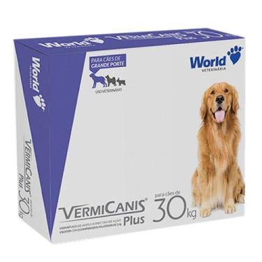 Imagem de VermiCanis Plus Vermífugo para Cães de 30Kg Grande Porte com 2 Comprim