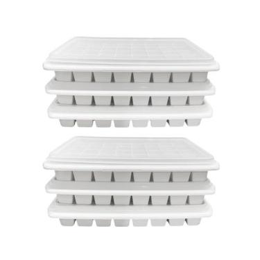 Imagem de Forma De Gelo Com Tampa Sem Bpa - 6 Unidades - Plasnorthon, Branco