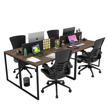 Imagem de Estação de Trabalho Mesa Plataforma Industrial 4 Lugares Office Netmob