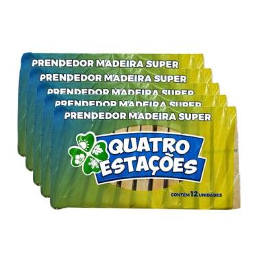 Imagem de Prendedor de Roupa Madeira Natural Grande Resistente Forte Multiuso Ro