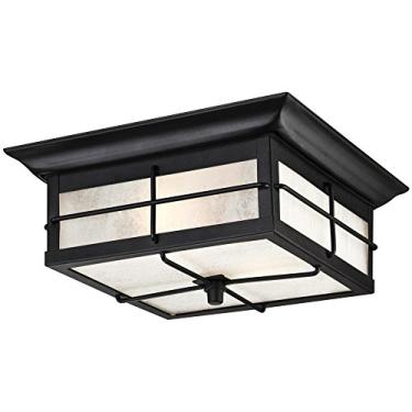 Imagem de Westinghouse Lighting Luminária de montagem embutida Orwell 2 Light Outdoor em preto texturizado