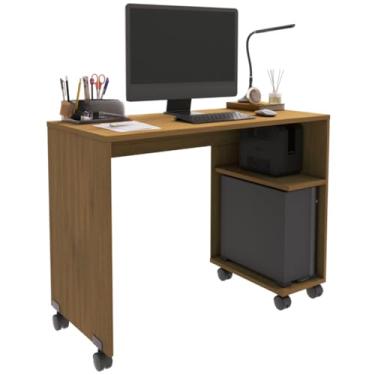 Imagem de Escrivaninha Beauty Mesa Computador Notebook Nicho Para Gabinete E Rodízios(Freijó)