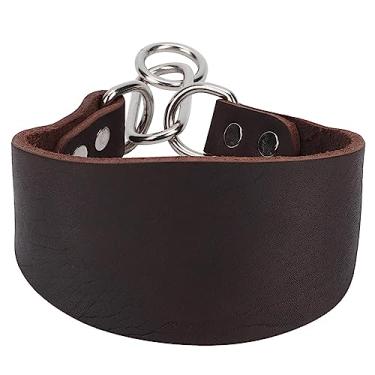 Imagem de Coleira para animais de estimação pequena para cães galgos molhados, Dule, portátil, alargada, para pequenos galgos, molhados com rebite, marrom