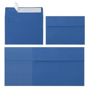 Imagem de PATIKIL Pacote com 24 envelopes A2, envelopes de convite azuis autoselados para cartões postais de casamento, fotos, anúncios, correspondências, tamanho 10 x 14 cm