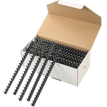 Imagem de MYFULLY Pacote com 100 21 anéis espinhos de encadernação de pente de plástico | 5/8 polegadas de diâmetro, capacidade para 115 folhas, A4, pente de encadernação preto (5/20.3 cm (capacidade de 115