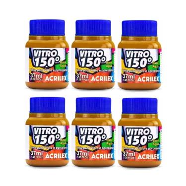 Imagem de Kit com 6 Tintas Vitro 150° Vidro e Porcelana 37ml - Amarelo Ocre 564 - Resistente a Lavagens! Para Dar Um Acabamento Vibrante E Duradouro Às Suas Peças Garantindo A Durabilidade E A Beleza Dos Seus Projetos