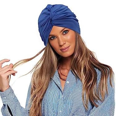 Imagem de Touca de turbantes torcida com cobertura de cabeça torcida, turbantes, bonés de natação para adultos, PVC elástico, plissado, para mulheres
