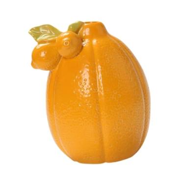 Imagem de Generic Vaso de flor de cerâmica em forma de frutas decoração decorativa decoração versátil Arranjo de flores portador de planta para mesa de entrada, Laranja 10.2cmx12.3cm