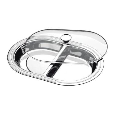 Imagem de Travessa Ciclo C/ 2 Divisões E Tampa De Vidro - Tramontina