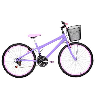 Imagem de Bicicleta Feminina Aro 26 Rbx Alumínio Colorido 18 Marchas Cor Lilás E Rosa