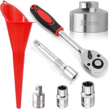 Imagem de RUNEWAX Conjunto de ferramentas de remoção de chave de soquete de filtro de óleo de 36 mm para Ford F250, BMW, Mini, Volvo, Audi, VW, Porsche