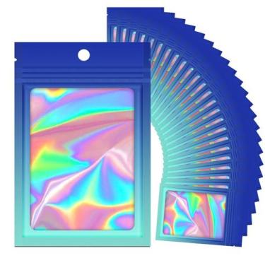 Imagem de Sacos holográficos Mylar Ziplock com gradiente holográfico que podem s