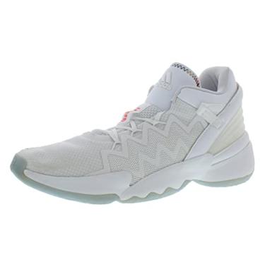 Imagem de adidas Sapato adulto unissex D.o.n. Issue 2 para quadras, Branco/Solar vermelho/branco, 4.5 Women/4.5 Men