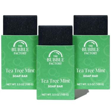 Imagem de The Bubble Factory Sabonete Líquido Natural Para Banho E Corpo Factory, Vegano, Totalmente Natural, Sem Óleo De Palma, Com Manteiga Karité Óleos Essenciais, Melaleuca Menta, 3 Barras