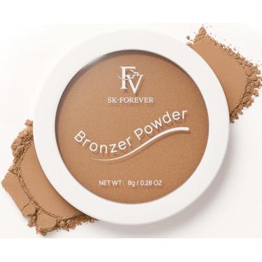 Imagem de FV Pó Bronzeador, Bronzeador Suave De Longa Duração, Sem Talco, Com Acabamento Fosco E Brilho Natural, Contorno Para Bochechas, Bronzeadores À Prova D'Água Tons Pele Médios (Bronzeador Profundo, 0,2