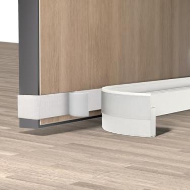 Imagem de JUJIBL Batente De Corrente Ar Para Porta, Parte Inferior Da Preenchimento Vão, Vedação, À Prova Som, Bloqueio Luz E Poeira, Faixa Gancho Exterior Interior, Fácil Instalar (Branco, 32")