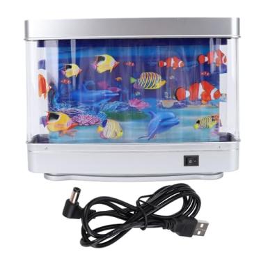 Imagem de Fake Fish Tank Lamp Mini Decorativa Peixes Tropicais Artificial Aquarium Night Light com Moving Fish for Kids Baby