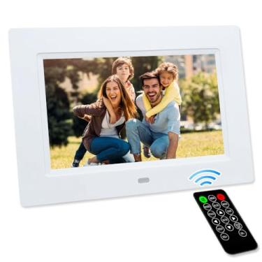 Imagem de TMC Porta-Retratos Digital Usb De 7", Sem Wi-Fi, Cartão Sd 32 Gb, Tela Ips Para Fotos, Hd Com Controle Remoto, Suporte Música, Reprodutor Vídeo, Calendário, Relógio, Sensor Movimento
