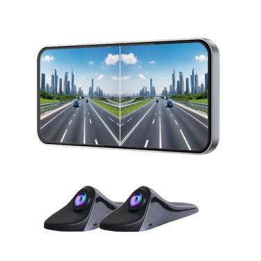 Imagem de VOJKOREL Sistema De Vigilância Ponto Cego Automotivo 6,25", Tela Sensível Ao Toque Hd 1920 * 1080P Com Câmera, Visão Lateral (Preto)