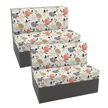 Imagem de CRFATOP Conjunto de 2 capas de almofada estampadas para trailer, capa de assento de campista, elástica, para sofá, sofá e cadeira, protetor de futon para trailer, banco de carro, 2 capas de encosto e