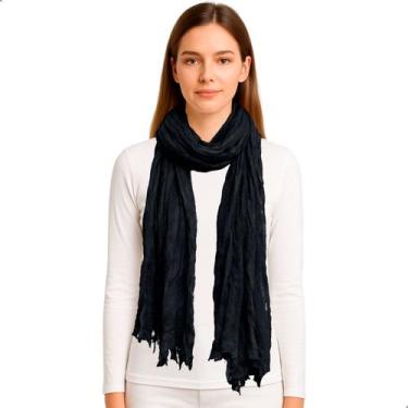 Imagem de Cachecol Pashmina Feminino Xale Tipo Manta Toque Macio Com Franjas 180