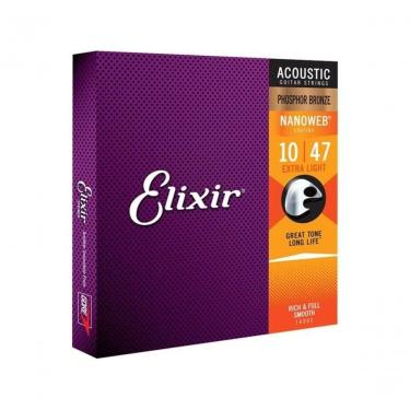 Imagem de Encordoamento Para Violão .010 Extra Light Phosphor Bronze Nanoweb 16002 Elixir