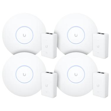 Imagem de 4 Roteadores Wifi 6 Access Point 5.3 Gbps + 4 Injetores Poe+ 4 U6 Pro Ubiquiti Com 4 Fontes 48v 30w