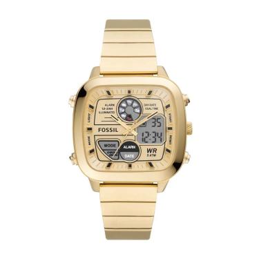 Imagem de Relógio Fossil Masculino Retro Anadigital Dourado - Fs5889-1dn Fs5889-1dn