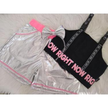 Imagem de Conjunto Top em Cotton e Shorts em Tecido - Lanfel, Prata