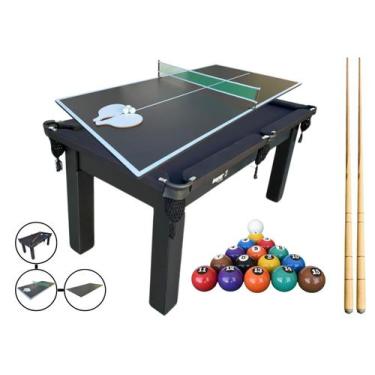Imagem de Mesa 3 em 1 Sinuca/Bilhar com Tampo Jantar e Ping Pong + Kit - Impar S