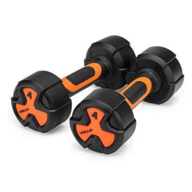 Imagem de Kit 2 Halter 4kg Antiderrapante Vollo Peso Academia Treino Em Casa - V