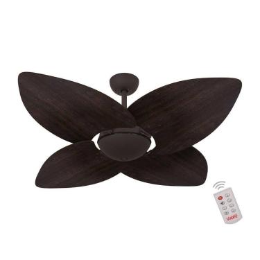 Imagem de Ventilador De Teto Dormamu Marrom Texturizado Office 4 Pás 110V Com Controle