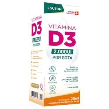 Imagem de Vitamina D3 Líquida Sabor Neutro 20ml - Lauton