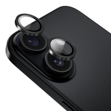 Imagem de Película para câmera iPhone 16 / 16 Plus, Originais iPlace, Aro Preto 