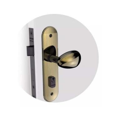 Imagem de Fechadura Taco Golf Externa Antique Brass - Cromo Inox - Broca 40 Eixo