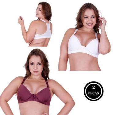 Imagem de Kit 2 Sutiã plus size Nadador com bojo liso- c6 KIT 2 SUTIÃ NADADOR BR