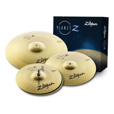 Imagem de Kit 3 Pratos Bateria Zildjian Zp4pk 14 Hh 16 Crash Ride 20