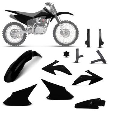 Imagem de Kit Plástico Crf 230f 2008 À 2014 - Pro tork, Preto, Protetores e tamp