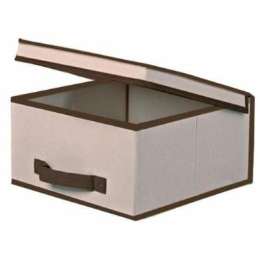 Imagem de Caixa organizadora com tampa para organização de guarda roupa desmontá