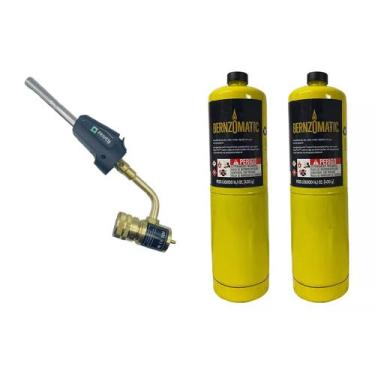 Imagem de 2 Refil Mapp Bernzomatic Pro + Maçarico Portátil Autom. Tipi T A - Fri