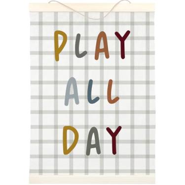 Imagem de LKETW Moldura para pôster de sala de jogos infantil, 30,5 x 40,6 cm, pôsteres de arte de parede para sala de jogos, decoração de faixa para pendurar na sala de jogos, para crianças, meninos, meninas