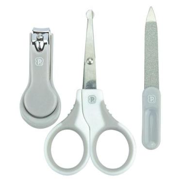 Imagem de Kit Cuidados Bebê 3 Pçs Necessaire Tesoura Lixa Pimpolho