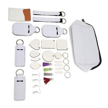 Imagem de AYNEFY 32 PCs Sublimação Em Branco Produtos Conjunto de Bricolage de DIY para Artesanato e Presentes, Adequado para Amigos e Familiares, MDF e Material de Metal