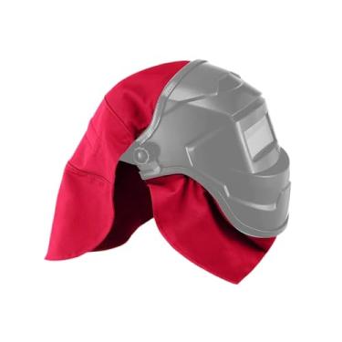 Imagem de Milageto Conjunto de capa e colete para capacete de soldagem, acessórios, equipamentos, capacete de soldador, proteção para cabeça estendida, equipamento de, Vermelho
