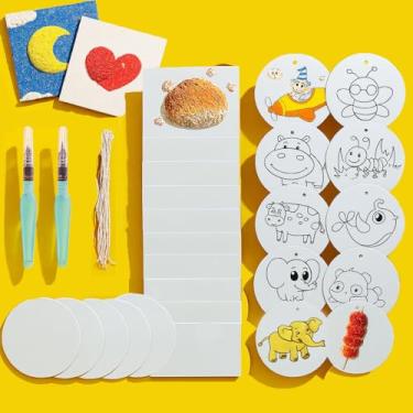 Imagem de OvOHapia Kit de pintura de textura de espuma 3D, tinta inchada mágica, conjunto de arte de papel esponja de lona DIY Magic 25 com folhas de desenho de bolha de pipoca, artesanato divertido (conjunto