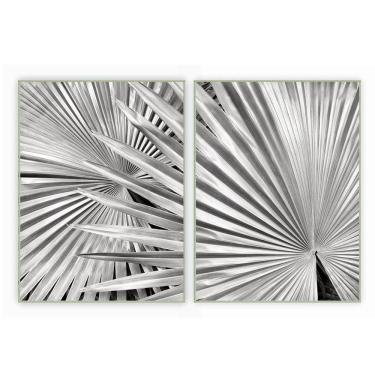 Imagem de Kit Com 2 Quadros Decorativos Florais Com Moldura Para Sala Quarto Escritório 62x823 Fl...