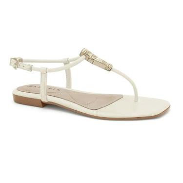 Imagem de Sandália Rasteira Ramarim Feminina Delicada Glamour, Plus, Coconut, 37