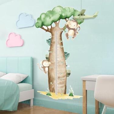 Imagem de Régua de Crescimento Infantil Tema Bichinhos da Savana Adesivo Lavável Seguro Ideal Para Quarto Bebê Menino Menina